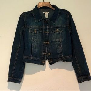 Denim Blue Crop Jean Jacket Medium